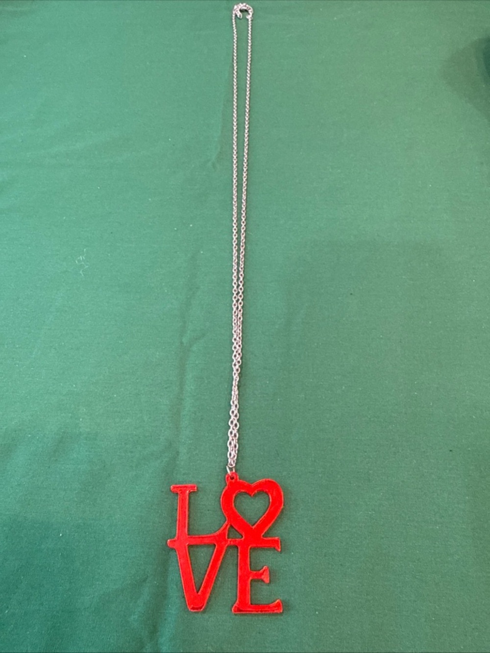 Red LOVE Pendant Necklace - Women's Jewelry
